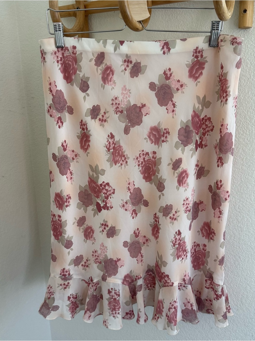 Amaranto Y2K 90s coquette Fairycore cottage romantic floral ruffle skirt size 18